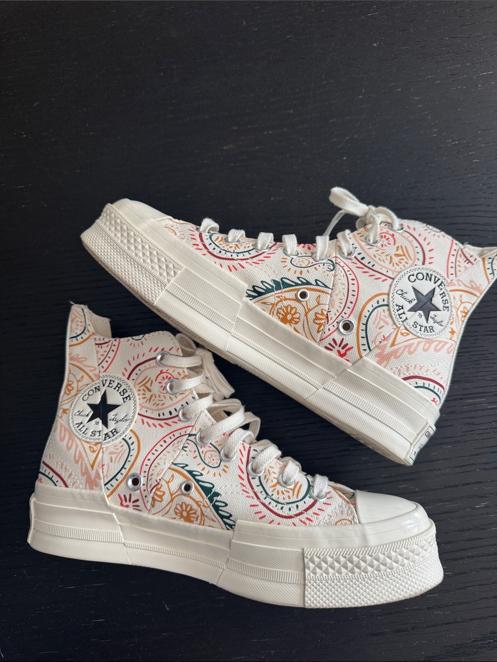 Converse Chuck 70 Plus High 'Crafted Evolution'. Paisley print. Unisex. W9, M7.